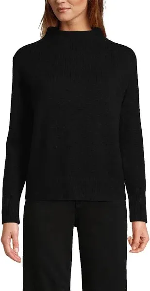 Lands' End Women's Cashmere Funnel Neck Sweater