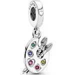 Artist Palette Charm Hallmarked S925 Sterling Silver