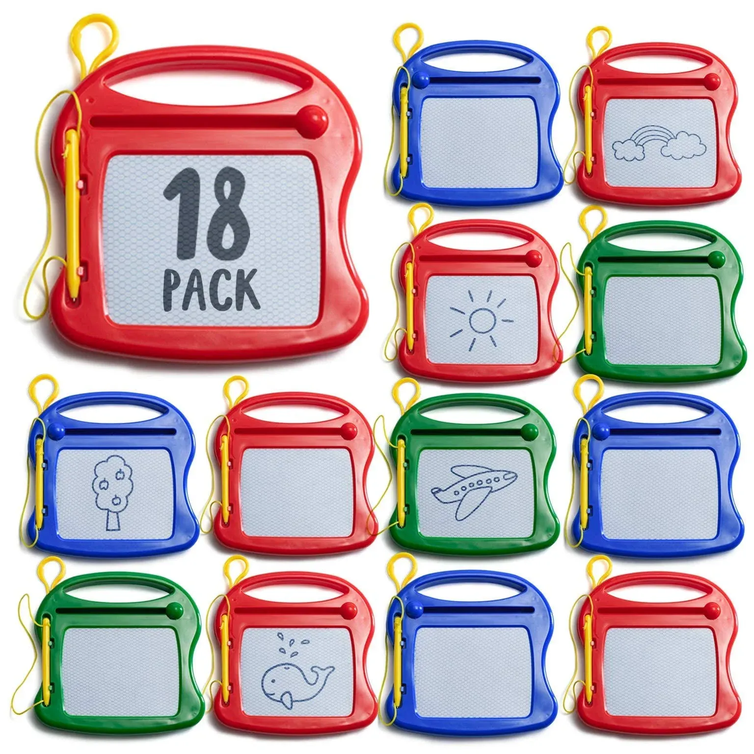 18 Pack Mini Doodle Pads for Kids Toy Magnetic Drawing Boards in Bulk - Drawing 