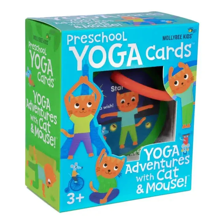 MOLLYBEE KIDS Preschool Yoga Cards for Kids, Set of 40 Poses and Activities, Beginner Yoga for Kids, Gifts for Ages 3+