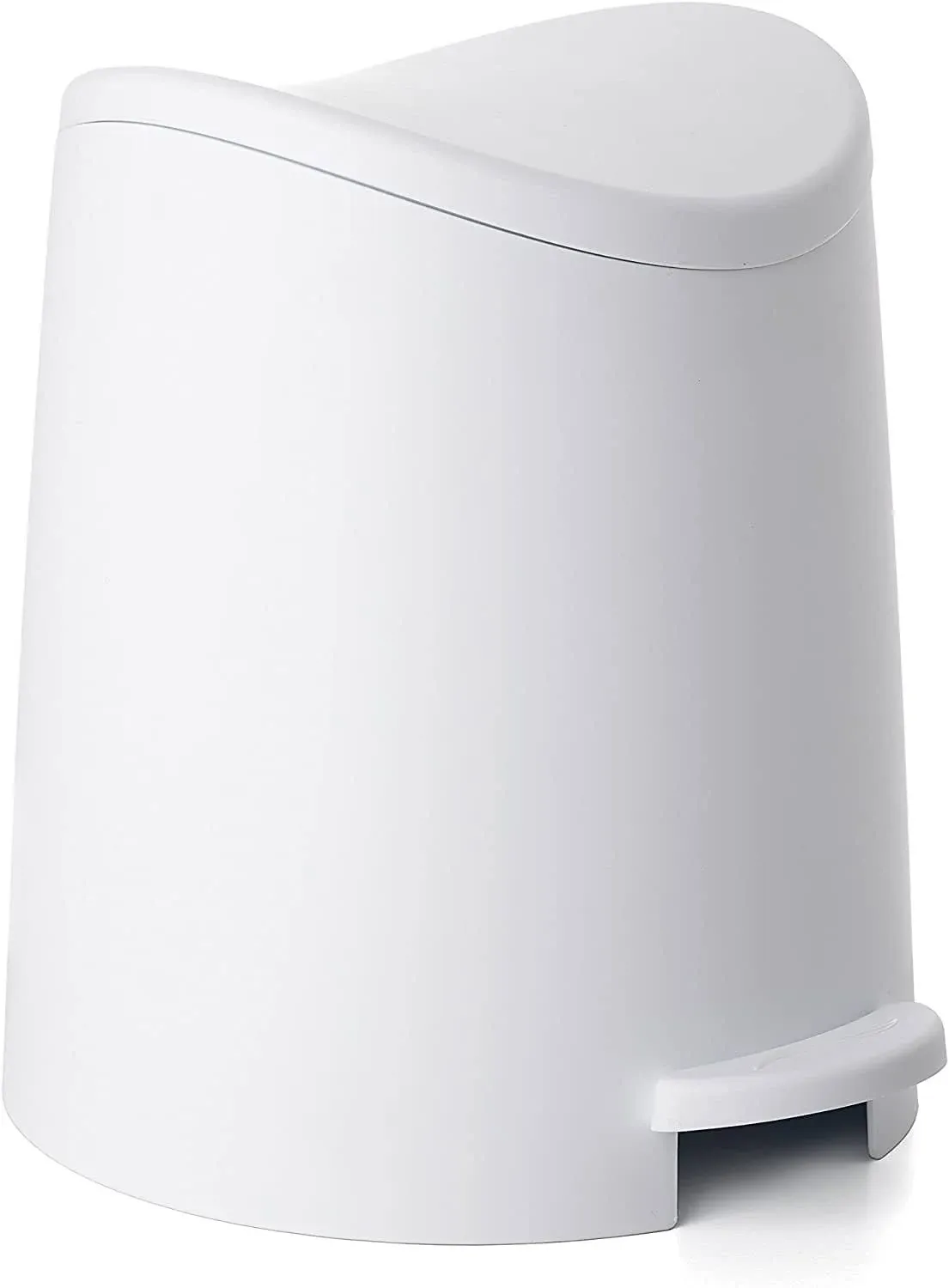 Superio Mini Bathroom Trash Can with Lid and Foot Pedal (3 Liter/0.75 Gal) White Modern Plastic Step On Garbage Can, Small Waste Bin for Bathroom, Bedroom, Office, Desktop, Counter