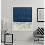 Exclusive Home Acadia 100% Blackout Polyester Roman Shade, 64" L x 27" W, White