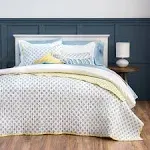 Naomi Yellow King Quilt Set - 3 Piece, 100% Cotton Bedspread, Reversible, Coo...