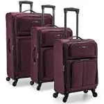 U.S. TRAVELER Anzio Softside Expandable Spinner Luggage, Burgundy, 3-Piece Set (22/26/30)