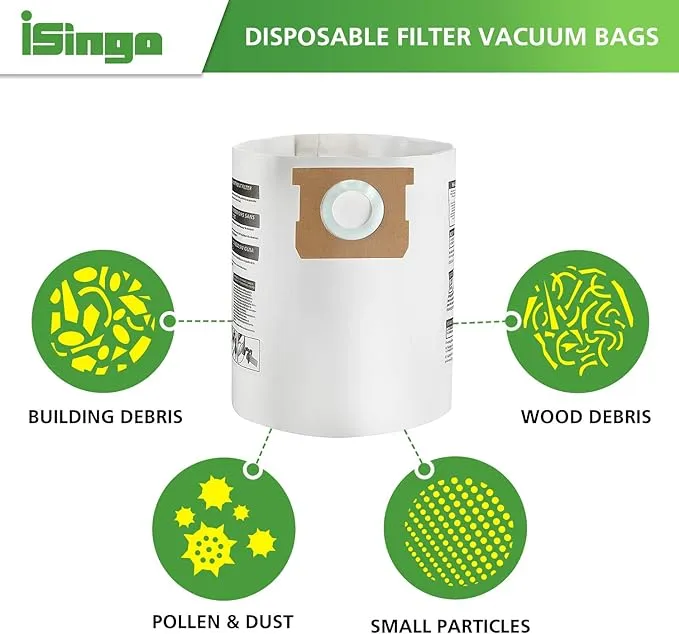 iSingo 15 Pack Replacement Vacuum Filter Bags