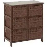 Honey Can Do TBL-03758 6-Drawer Woven Strap Chest, Java Brown