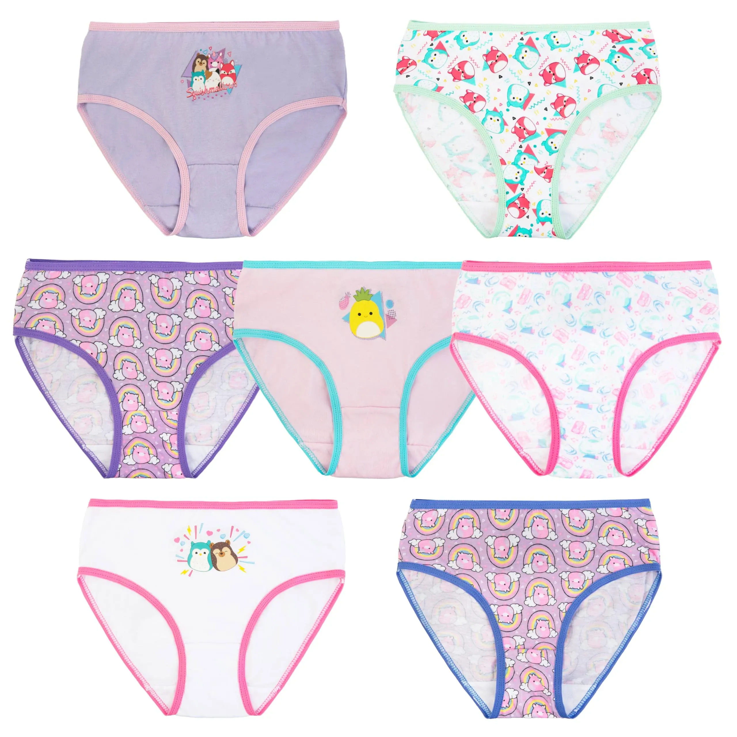 Squishmallows Kids Printed Underwear - 7 Pack, 8, Cotton