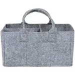 Collapsible Light Gray Felt Storage Caddy, Divided Design To Keep Diapers, An...