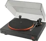 JBL Spinner BT AptX HD Bluetooth Turntable Bundle with Carbon Fiber Record Brush (Black/Gold)