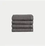 Cozy Earth Light Grey Waffle Terry Washcloths- Made from Cotton & Viscose from Bamboo, Plush, Absorbent, Soft