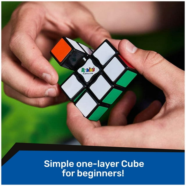 Rubik’s Edge, 3x3x1 Rubik’s Cube for Beginners Single Layer Puzzle Retro Educational Brain Teaser Travel Fidget Toy for Adults & Kids Ages 8+ Edge 3x3x1 New