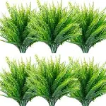 18 Pcs Artificial Ferns Plants Bushes Fake Boston Fern Shrubs Plastic Plant Gree