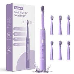 SEJOY Sonic Electric Toothbrush 3 Modes Smart Timer Rechargeable 7X Brush Heads