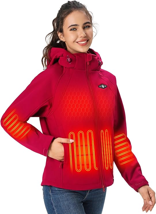 WASOTO Heated Jackets for Women 16000 mAh Battery Pack Lightweight Water-Resista