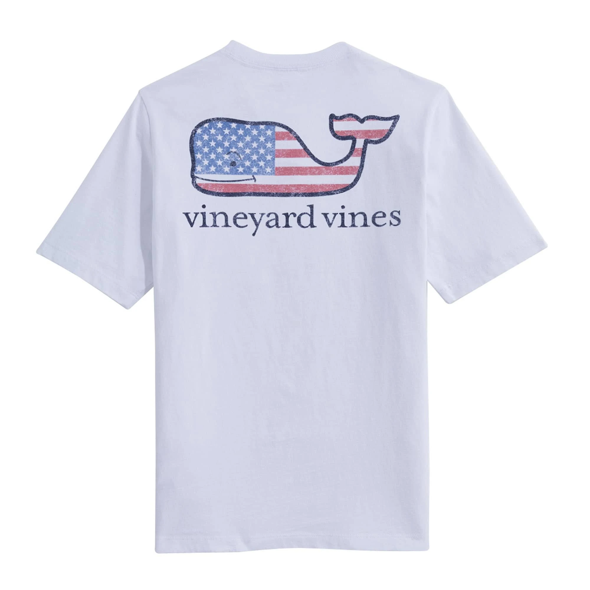 vineyard vines Boys' Flag Whale Short Sleeve Pocket Tee