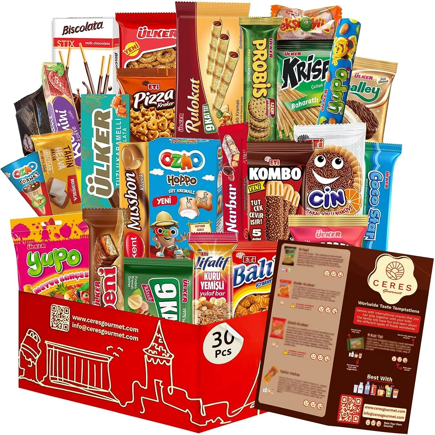 International Snack Box, 30 Pcs Premium Foreign Rare Snack Food Gifts with ...