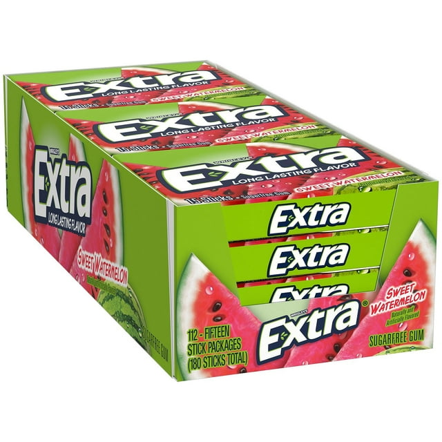 Extra Chewing Gum, Sweet Watermelon Sugarfree, 12 Ounce (Pack Of 12)