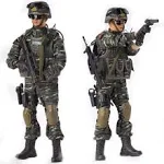 1/6 Soldier Action Figure Model, Realistic Army Military Police Soldier Model Set with Accessories Collection Toys