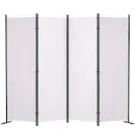 VEVOR Room Divider 5.6 ft Room Dividers and Folding Privacy Screens 4-Panel Fabric Partition Room Dividers for Office White BLP488675INCHXDA6V0