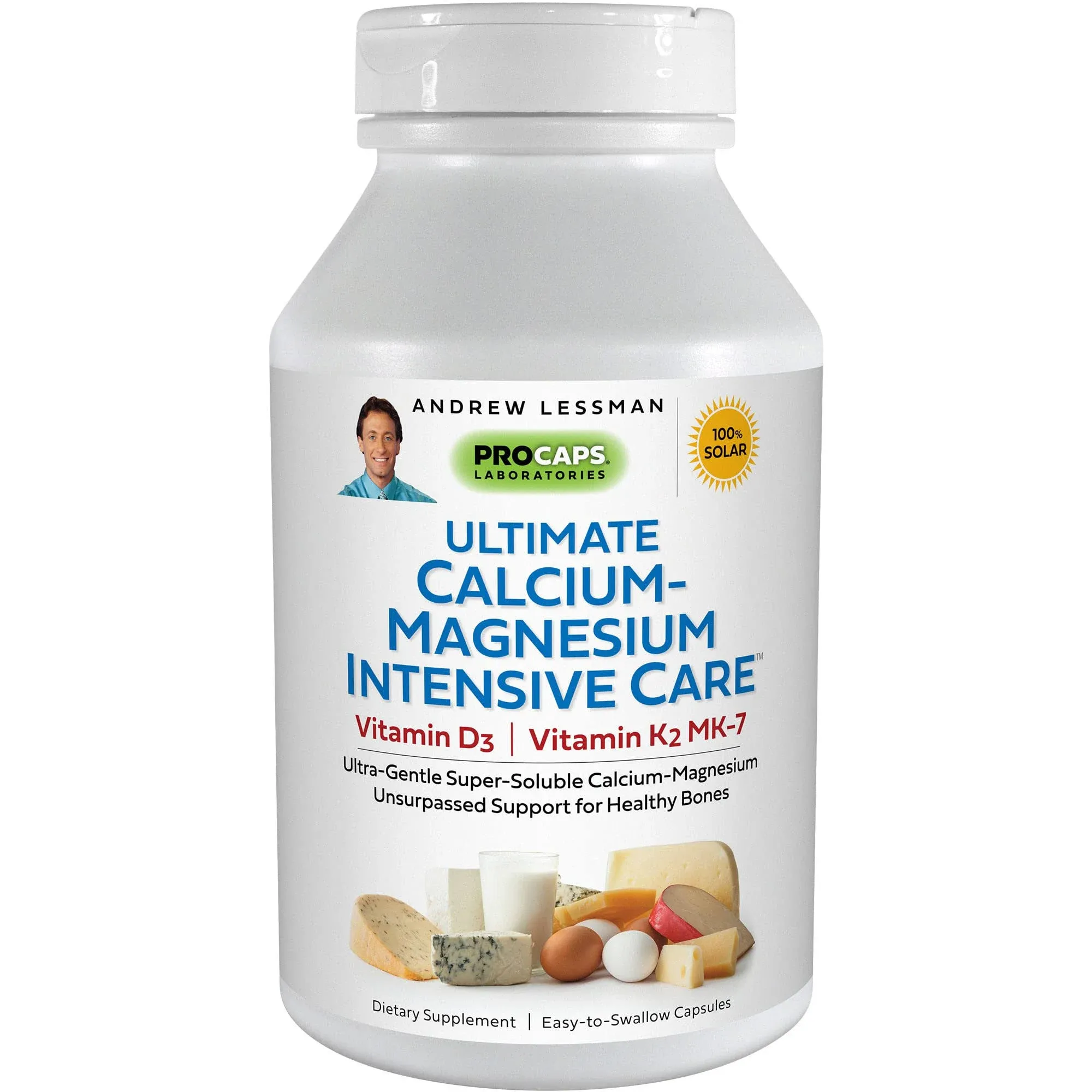 Andrew Lessman Ultimate Calcium-Magnesium Intensive Care with Vitamin D3 & K2 MK7-120 mcg - 360 Capsules - Bone and Skeleton Health Essentials. Gentle