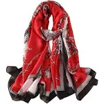 Fashion Scarves Scarf 100% Silk Feeling Scarf Silk Like Scarves Long Lightweight Sunscreen Shawls for Women