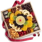 A Gift Inside Tapestry of Dried Fruit and Nuts Christmas Basket