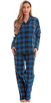 #followme Printed Flannel Button Front PJ Pant Set