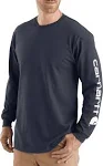 Carhartt Long Sleeve Logo T-Shirt Men's Navy