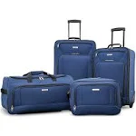 American Tourister Fieldbrook XLT Softside Upright Luggage, Black, 4-Piece Set (BB/WD/21/25 UP)