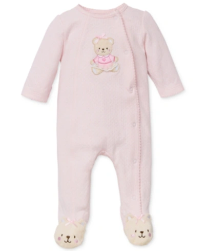 Little Me Baby Girls Sweet Bear Footie