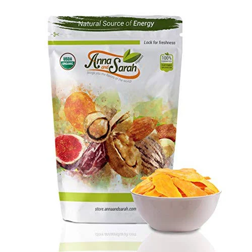 Anna and Sarah Dried Organic Mango No Sugar Added No Preservatives Alnatural Premium Quality in Resealable Bag 3 lbs