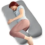 MOON PINE Pregnancy Pillow, U Shaped Full Body Pillow for Maternity Support, Sleeping Pillow with Cover for Pregnant Women (Cooling Grey)