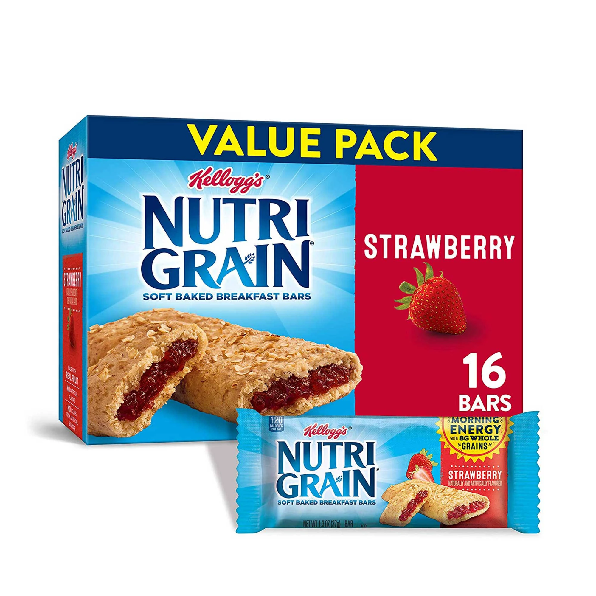 Nutri Grain Bars, Soft Baked, Strawberry, Value Pack - 16 pack, 1.3 oz bars