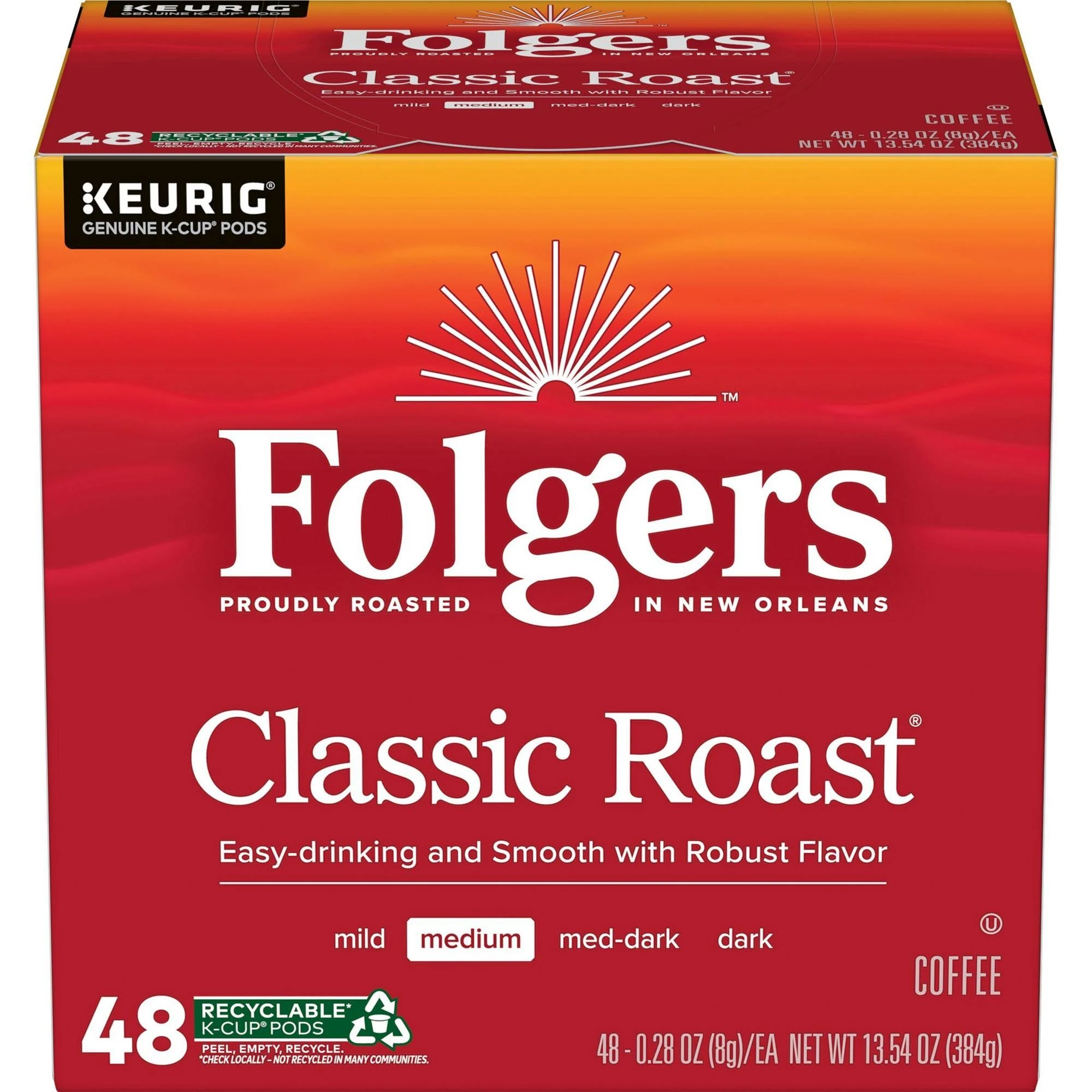 Folgers Classic Roast K-Cup for Keurig Brewers (48 Count)