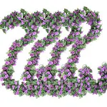 ACE unite 4 PCS 33 Ft Purple Flower Garland Fake Rose Vines Artificial Flowers 