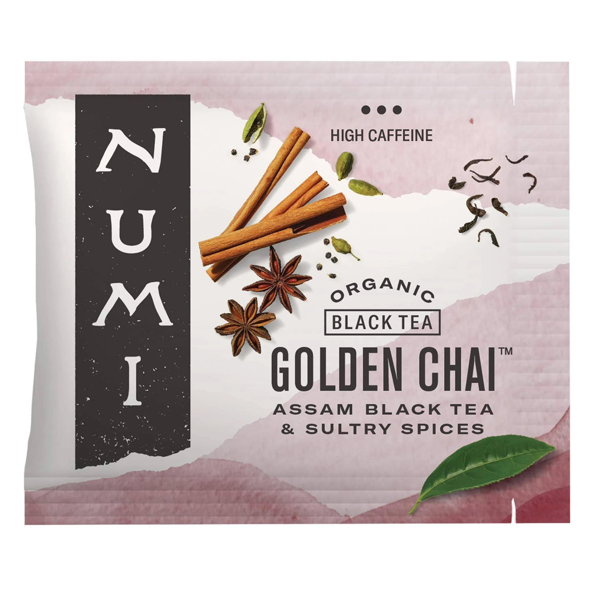 Numi Black Tea, Organic, Golden Chai, Tea Bags - 18 tea bags, 1.65 oz