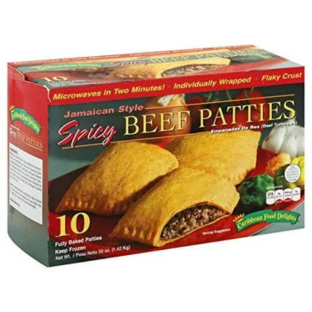 Caribbean Food Delights, Inc Jamaican Style Patties, Baked (Spicy), Individually Wrapped Patties (10)