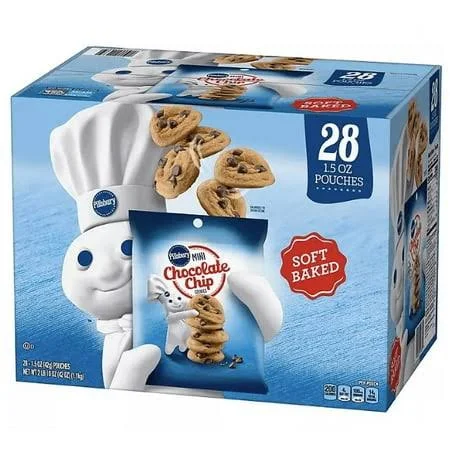 General Mills Soft Baked Mini Chocolate Chip Cookies, 1.5 oz Pouch, 28/Pack, Ships in 1-3 Business Days 