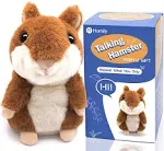 Talking Hamster Plush Kids Stuffed Toy Repeats What You Say, Talking Record Plush Interactive Toys for Valentine's Day, Birthday, Christmas, Kids