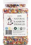 100% Natural Rainbow Sprinkles - Natural Color, Dairy Free, Nut Free, Gluten Free, Soy Free, Vegan, Egg Free and Kosher ,1.5 lbs. Cupcake and Cake