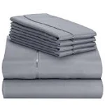 LuxClub 4-6 PC Rayon from Bamboo Sheet Set w/18 inch Deep Pocket Full in Dark Grey