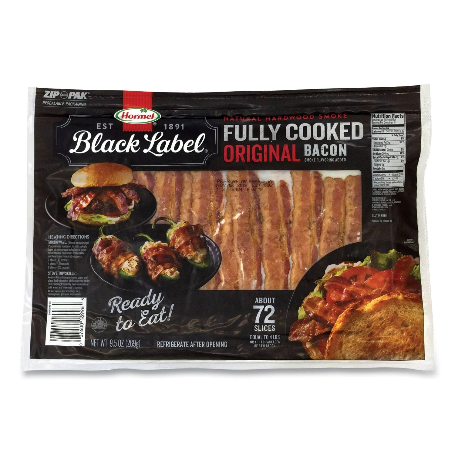 Hormel Black Label Fully Cooked Bacon