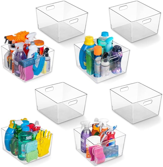 ClearSpace 8 Pack Plastic Storage Bins for Kitchen Organization or Pantry