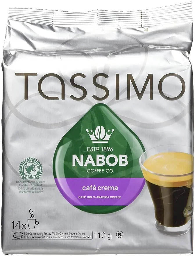 Tassimo Nabob Café Crema Coffee Single Serve T-Discs, 110g