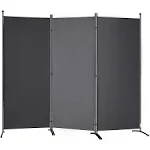 VEVOR 6.1 ft. 3-Panel Room Dividers & Folding Privacy Screens Dark Gray