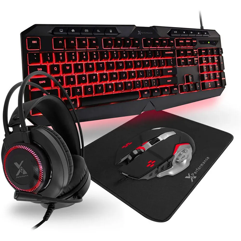 Gaming Keyboard and Mouse Headset Pad, X9 Performance 4 Black 