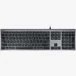 Macally Ultra Slim USB Wired Keyboard (Space GRAY)