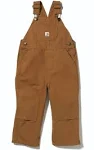 Carhartt Bib Overalls Toddler 18 Month Brown Canvas Double Knee Snap Legs