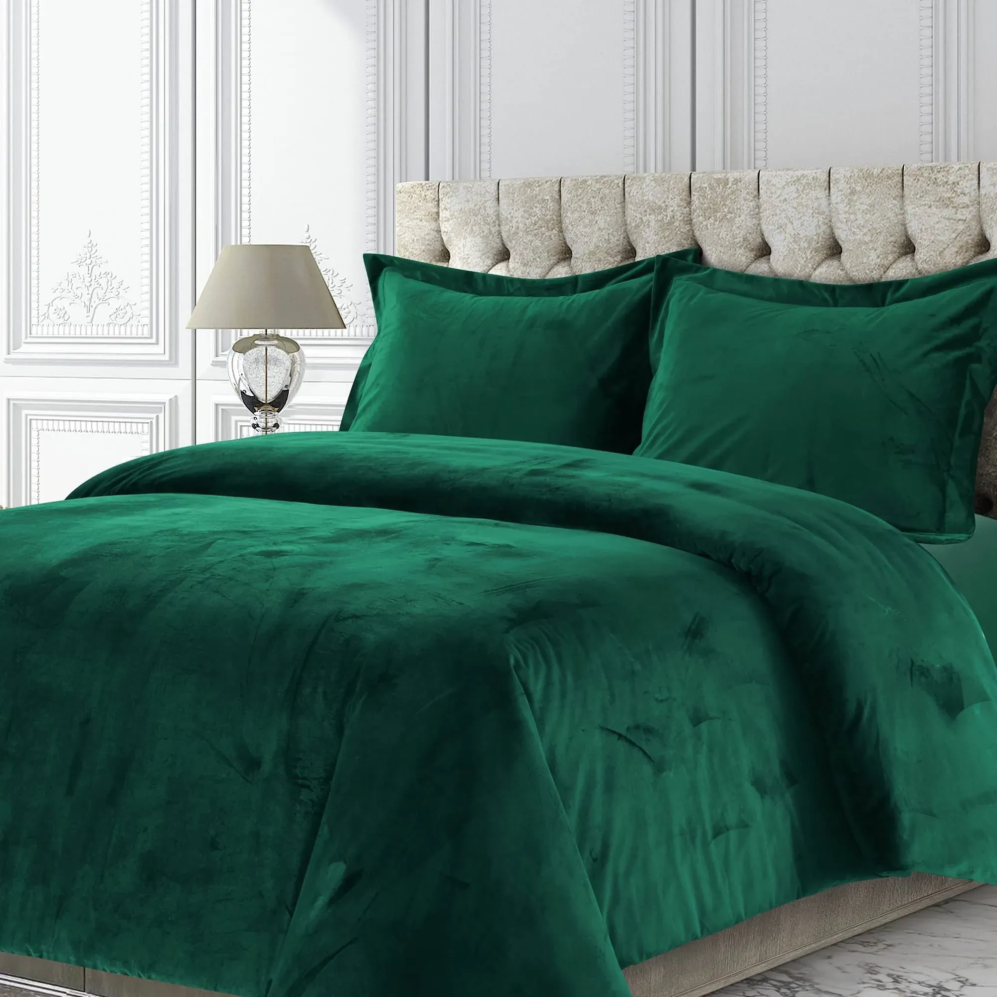 Tribeca Living Venice Velvet Oversized Solid Duvet Set