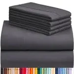 6 Piece Bamboo Sheet Set w/18 inch Deep Pocket by Luxclub - 10 Colors - Group 1 Queen Dark in Grey